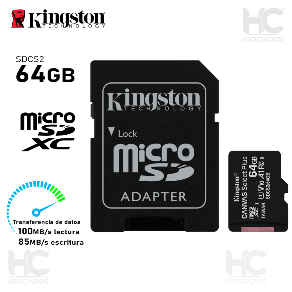 Micro SD Marca Kingston Canvas Select Plus 64GB