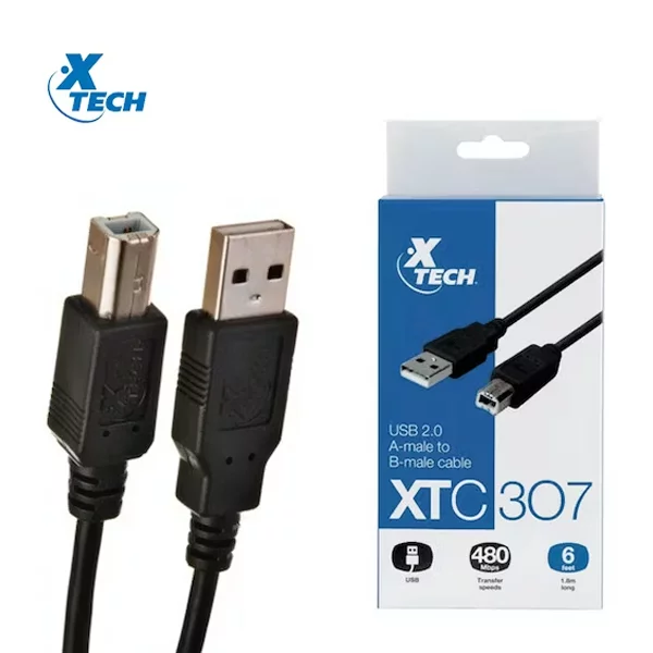 XTC-307 Cable USB para Impresora USB, 1.8 Metros - Negro - Imagen 5