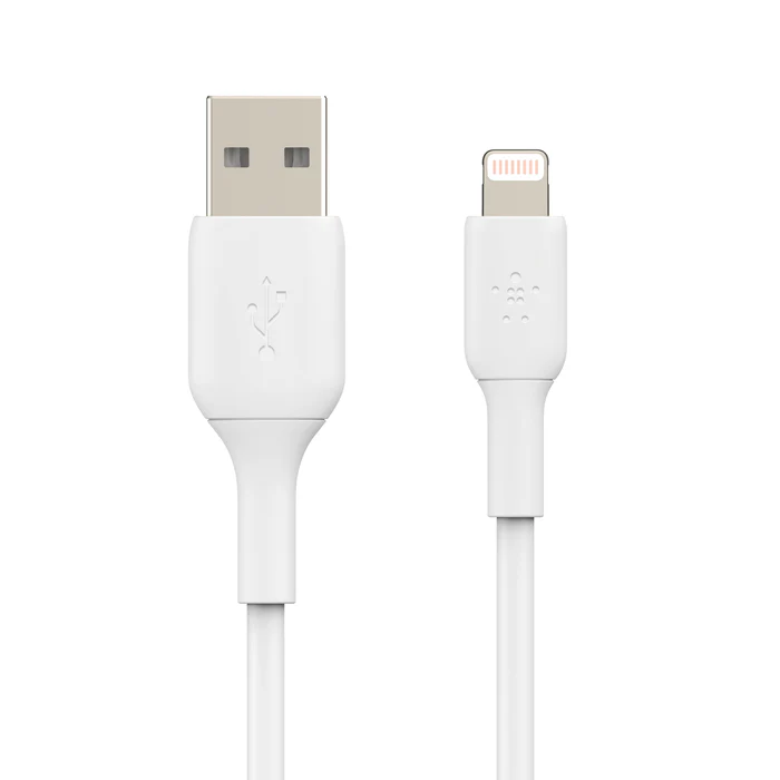 Cable Marca Belkin USB-A a Lightning Modelo CAA001 de 1mt color blanco y negro - Imagen 2