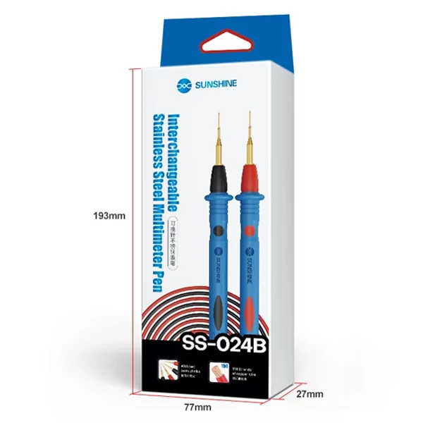 CABLES DE PRUEBA DE MULTIMETRO PUNTAS INTERCAMBIABLES SUNSHINE SS-024B - Imagen 3