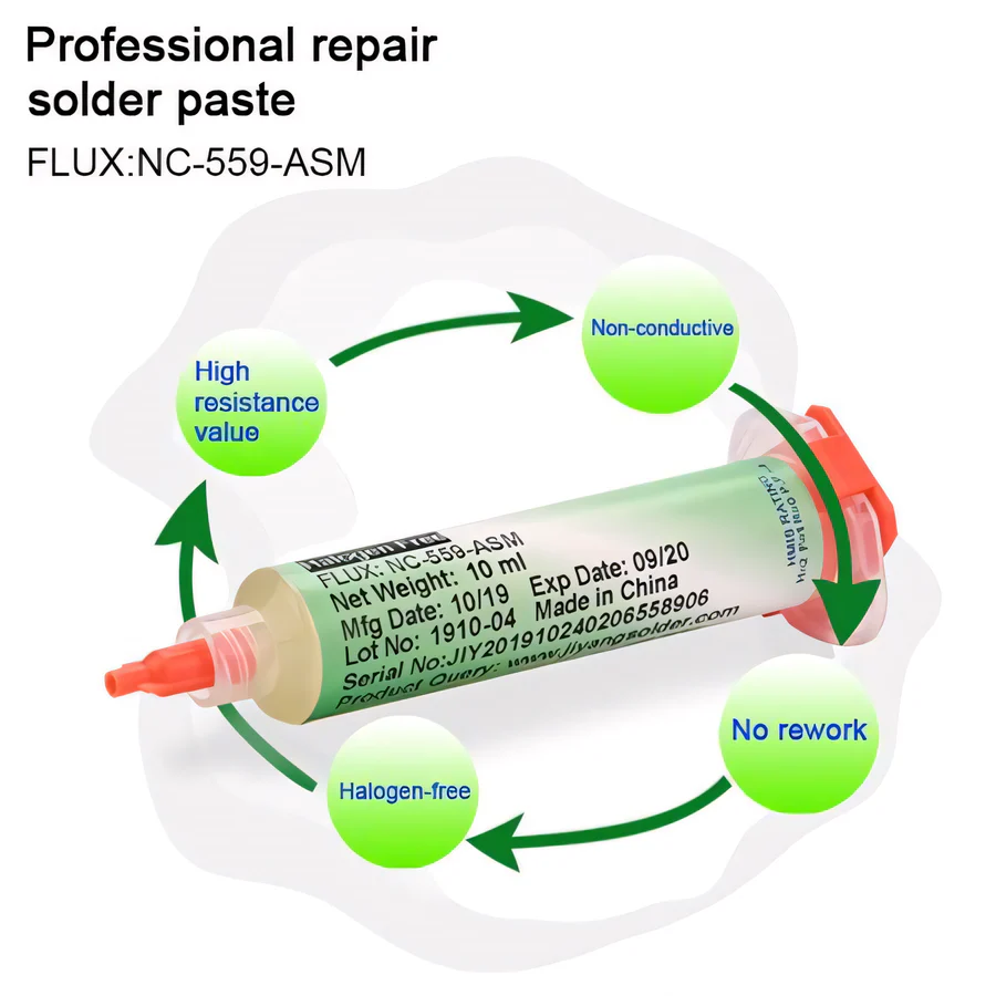 Flux en forma de jeringa Amtech NC-559-ASM 10mL - Imagen 3